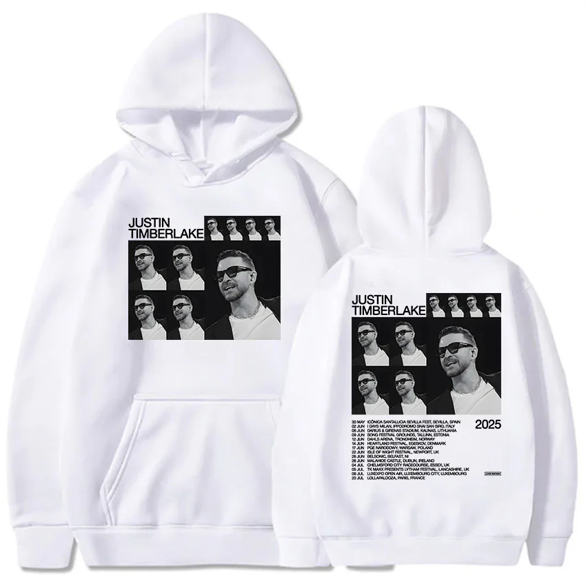 Men Clothes Justin Timberlake Tour 2025 Hoodies Moletom Masculino Winter Long Sleeve Hooded Sweatshirts Pocket Unisex Streetwear