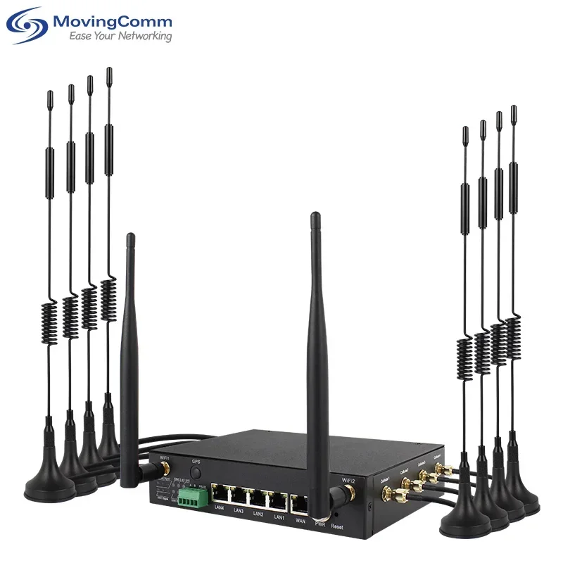 Custom Openvpn Rauter Industrial Router Wi-Fi 6 12V Car Wifi Dual Sim Bonding Router Unlocked Wifi Router 4G 5G With Sim Card