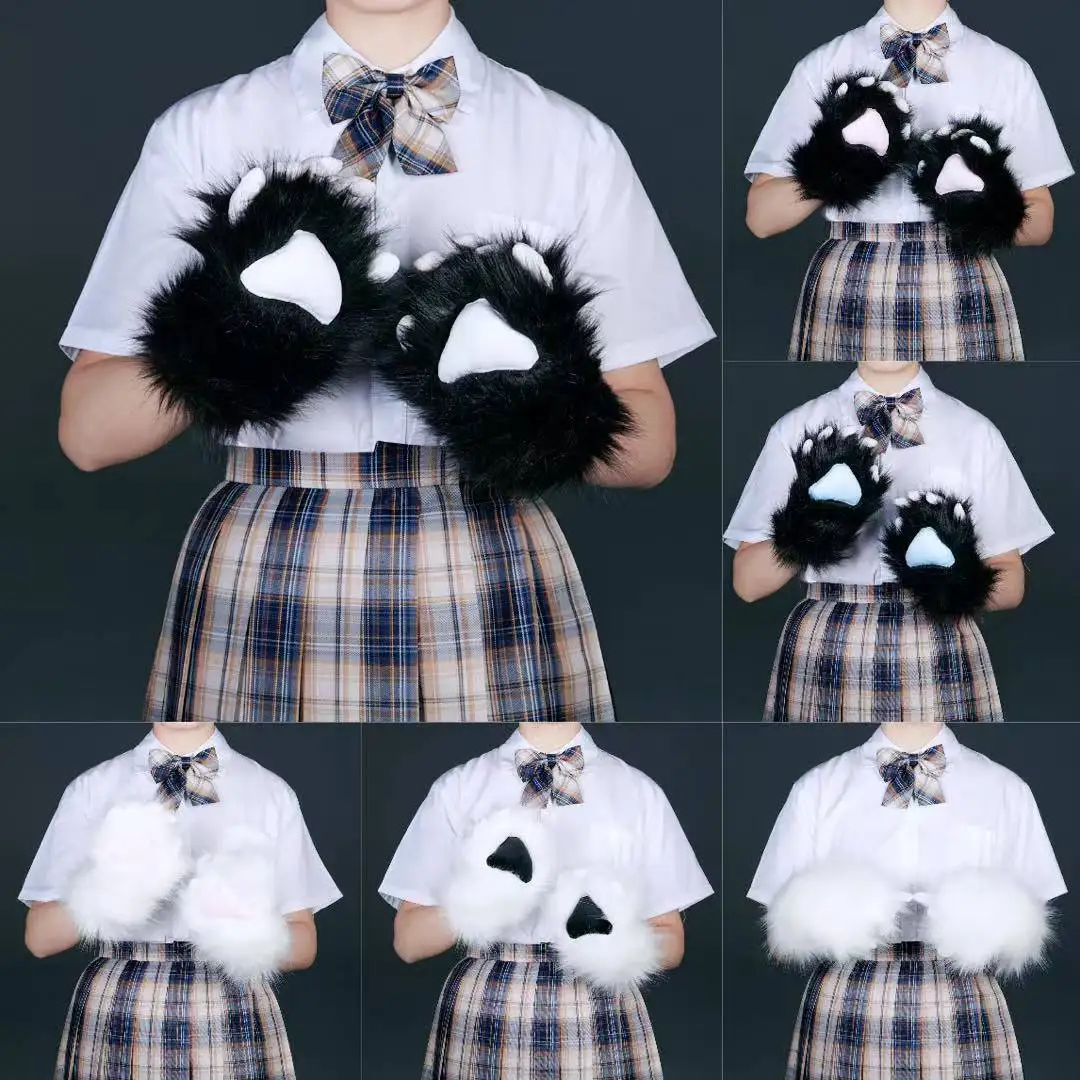 

Open-toed gloves Kig-Style Cute Animal Themed Gloves with Sound-Activated Paws, TikTok Video Prop, Non-Claw Plush, No Sew Fabric