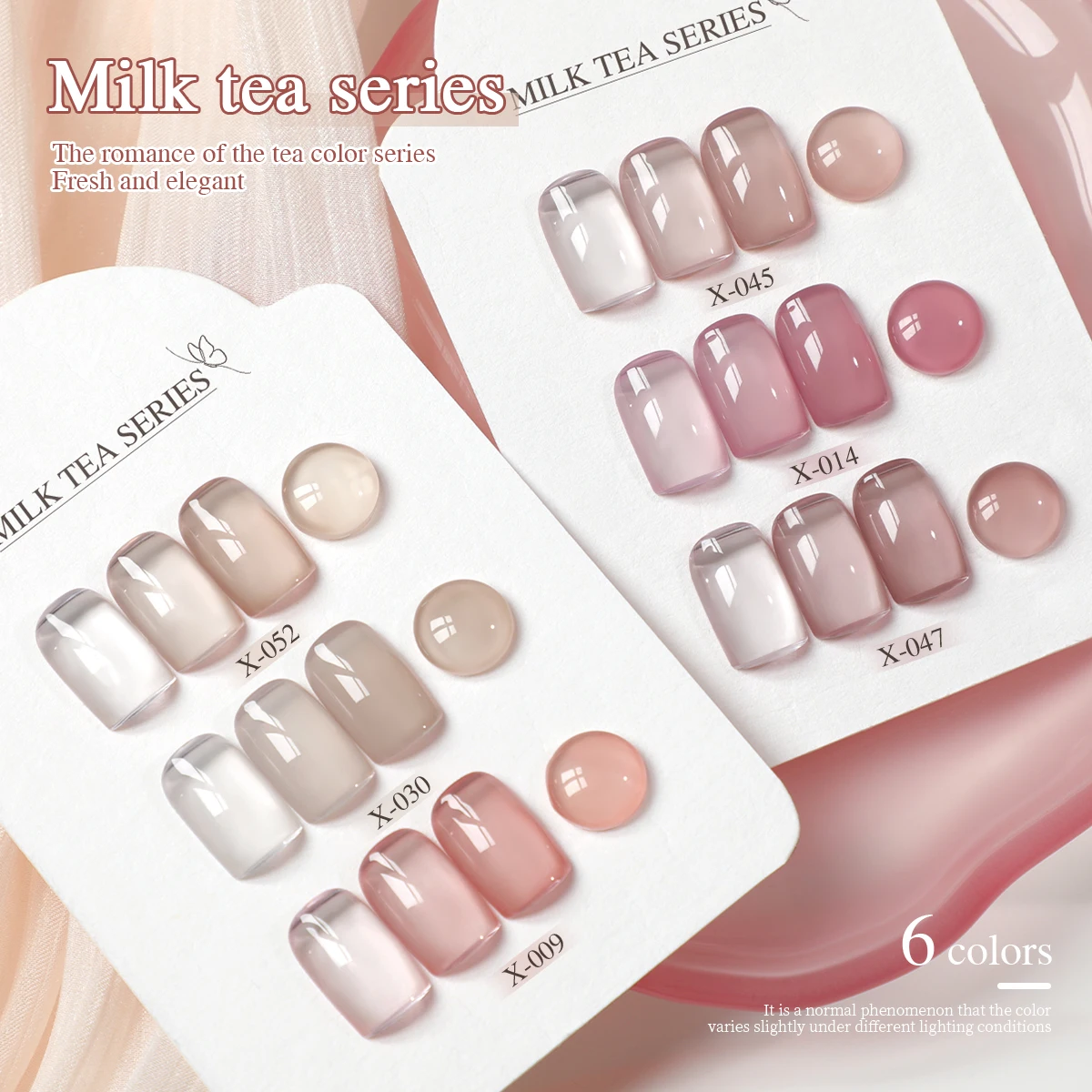 XEIJAYI MilkTea 6 pièces/ensemble-la couleur naturelle et douce ultime, parfaite pour les dates de travail et la vie quotidienne avec une verrouillage des couleurs longue durée