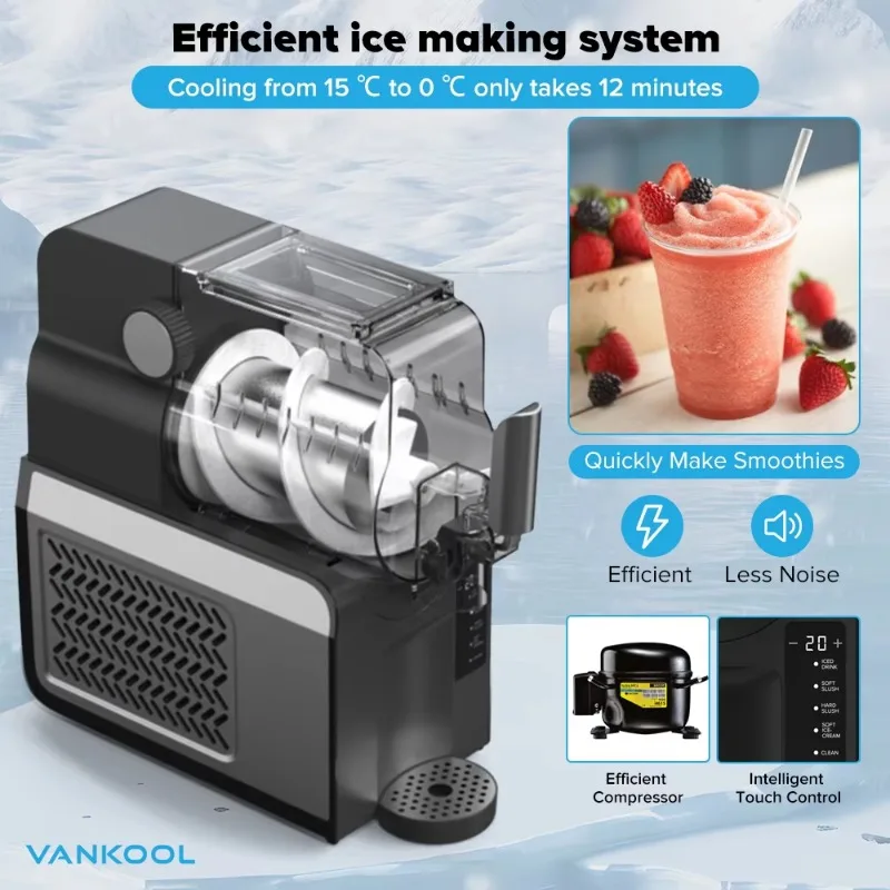 Slushy Machine Freezer 1.8L Countertop Portable Small Frozen Drinks Soft Drinks