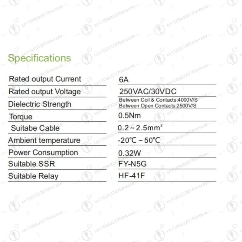 Slanke 6,2 mm relaisaansluiting HF-41F 6A PLC aangepaste DIN-rail/printplaat montagemodule