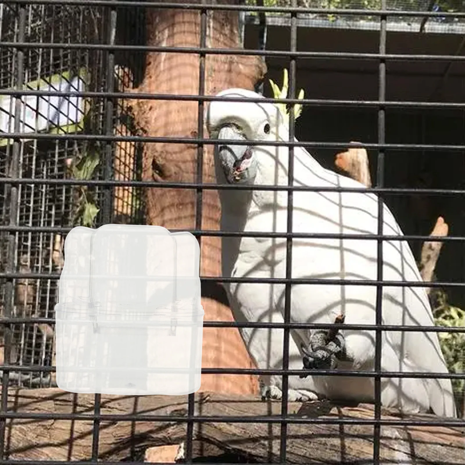 

2 Pcs Pet Bird Feeder Feeder Plastic Parrot Feeders Lightweight Durable Cage Food Container Large Capacity Pet Supplies