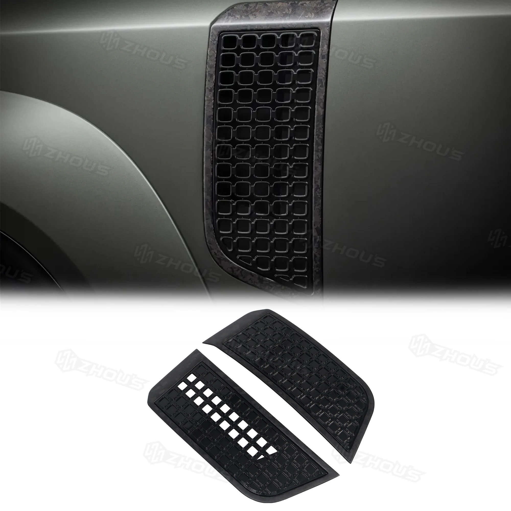 

For New Product Forged Carbon Front Fender Side Air Vent Outlet Cover Car Side Vent For Land Rover 2025 Octa Defender