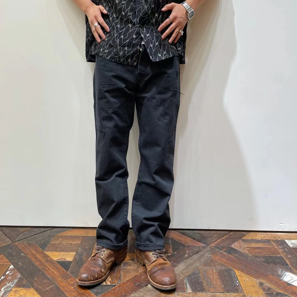 Visvim 21AW Japanese Straight Leg Black Cow Denim Workwear Pants