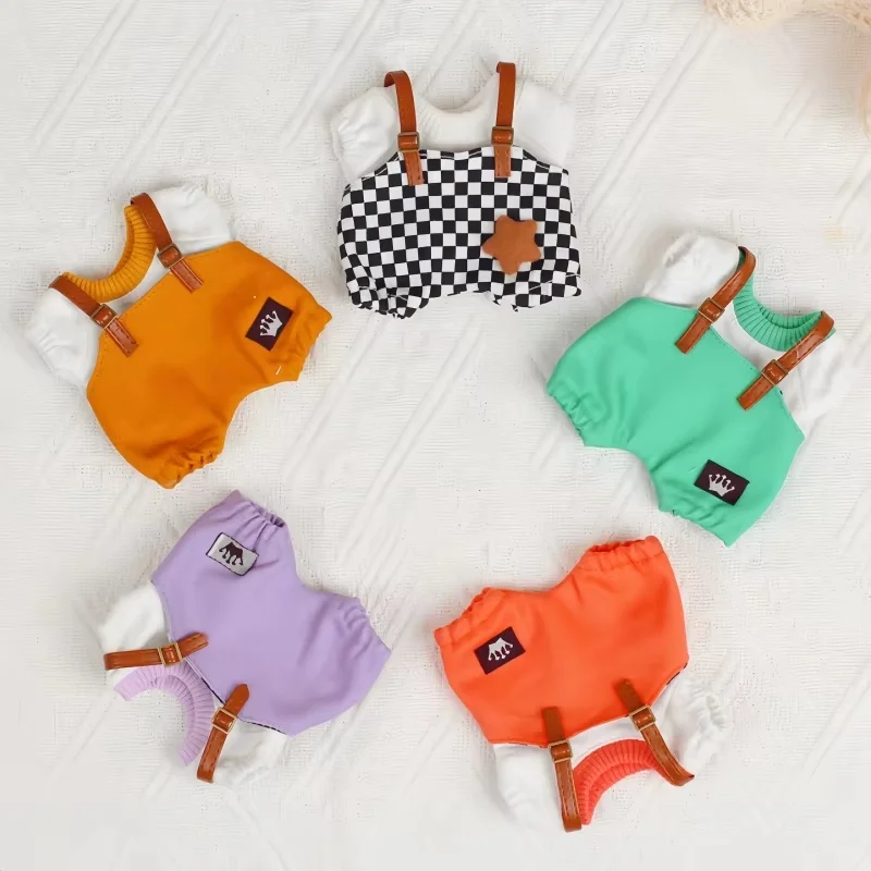 New Only Selling Clothes 17cm First Second Generation Labubu Strap Pants Set Macaron Doll Baby Clothes Cute Doll Decoration