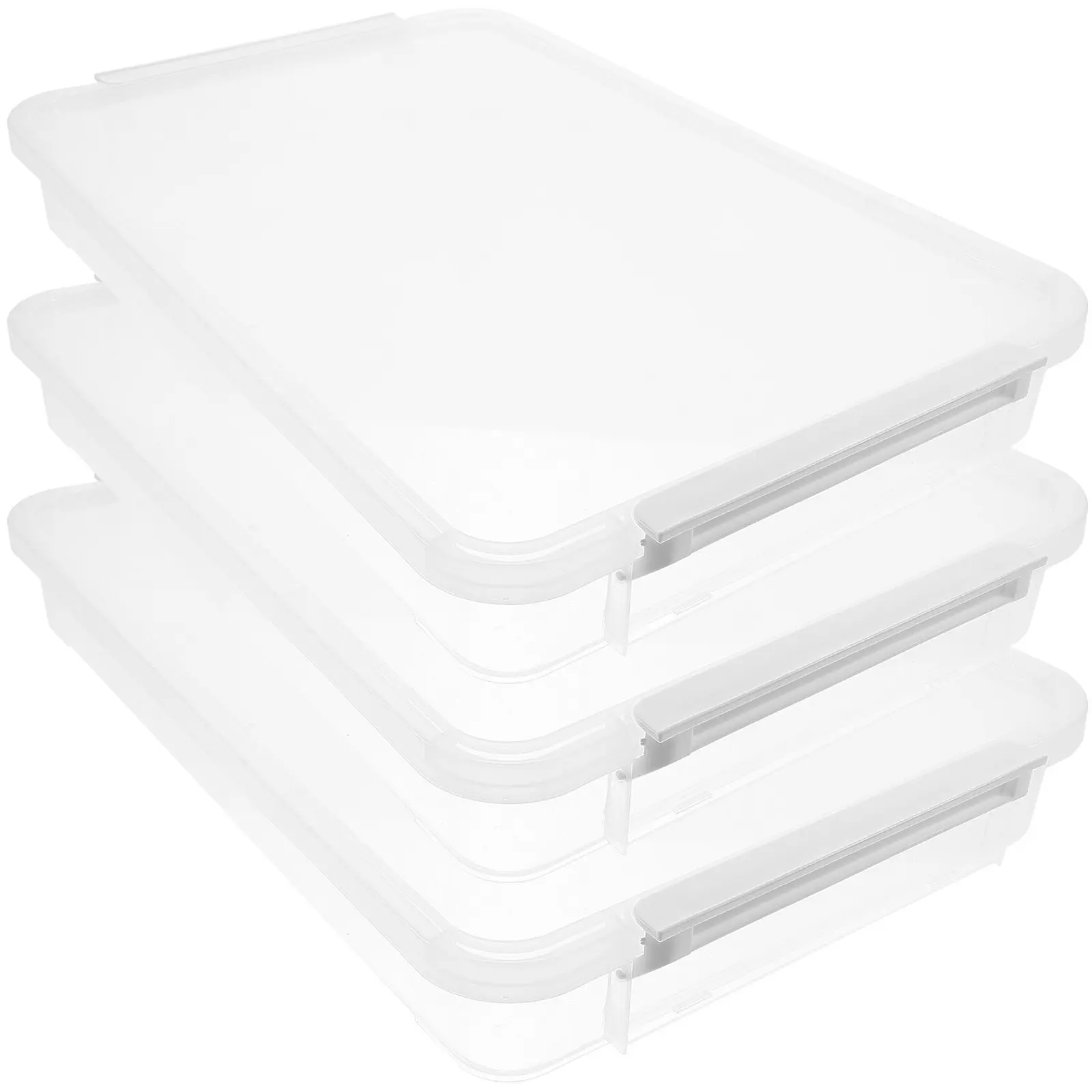 

3Pcs Stackable Photo Archive Box File Storage Organizer for Documents Photos Papers Office School Home Desktop Document Holder