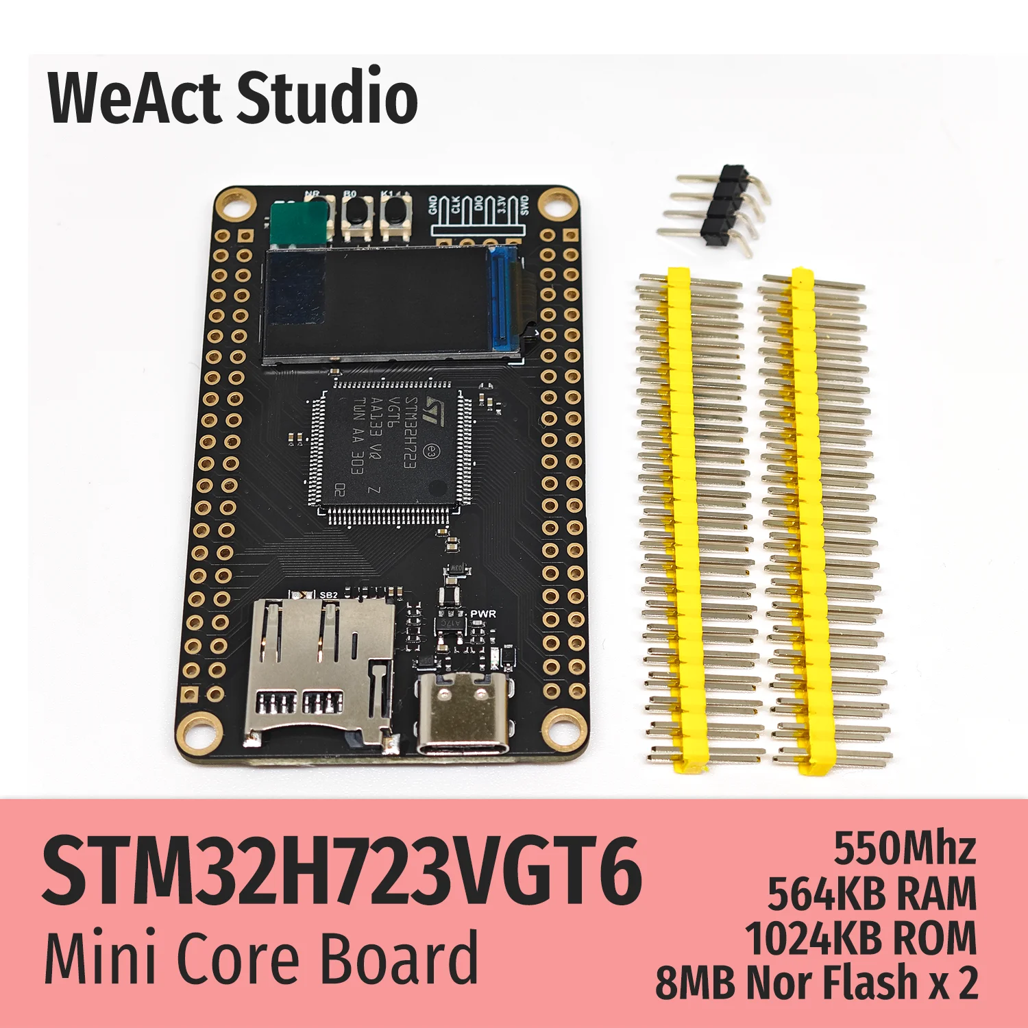 WeAct STM32H723VGT6 STM32H723 STM32H7 STM32 Kernplatine Demo Board