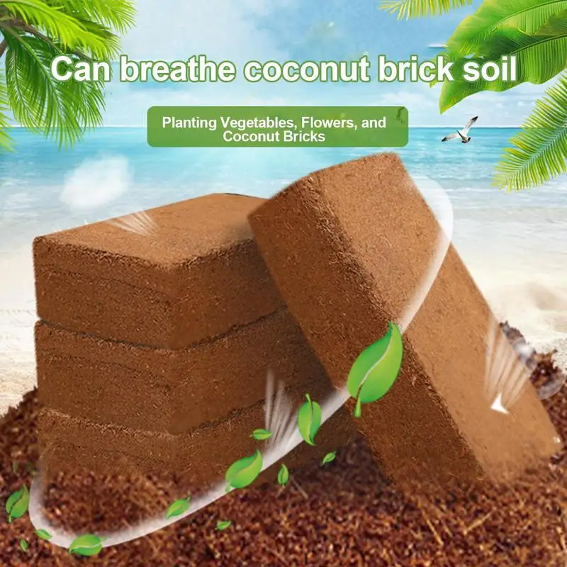 Organic Compressed Coconut Husk Brick High Expansion Coconut Substrate Coco Husk For Garden Flowers Plants