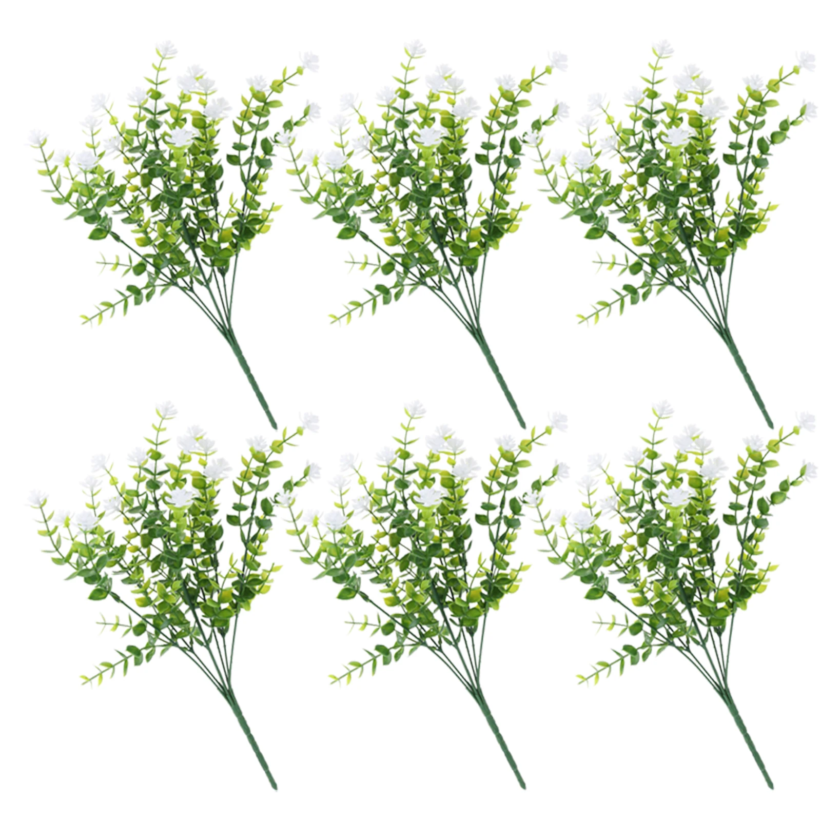 

6Pcs Fake Eucalyptus Leaves Artificial Simulated Green Leaf Decorations Wedding Party Home Eucalyptus Leaf Stems Decor