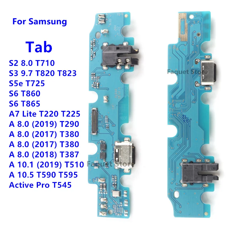 Para Samsung Tab A8.0 10.1 10.5 S2 S3 9.7 S5e 6 A7 Lite Active Pro: Cabo Flexível da Placa de Carregamento com Conector USB e Jack Dock