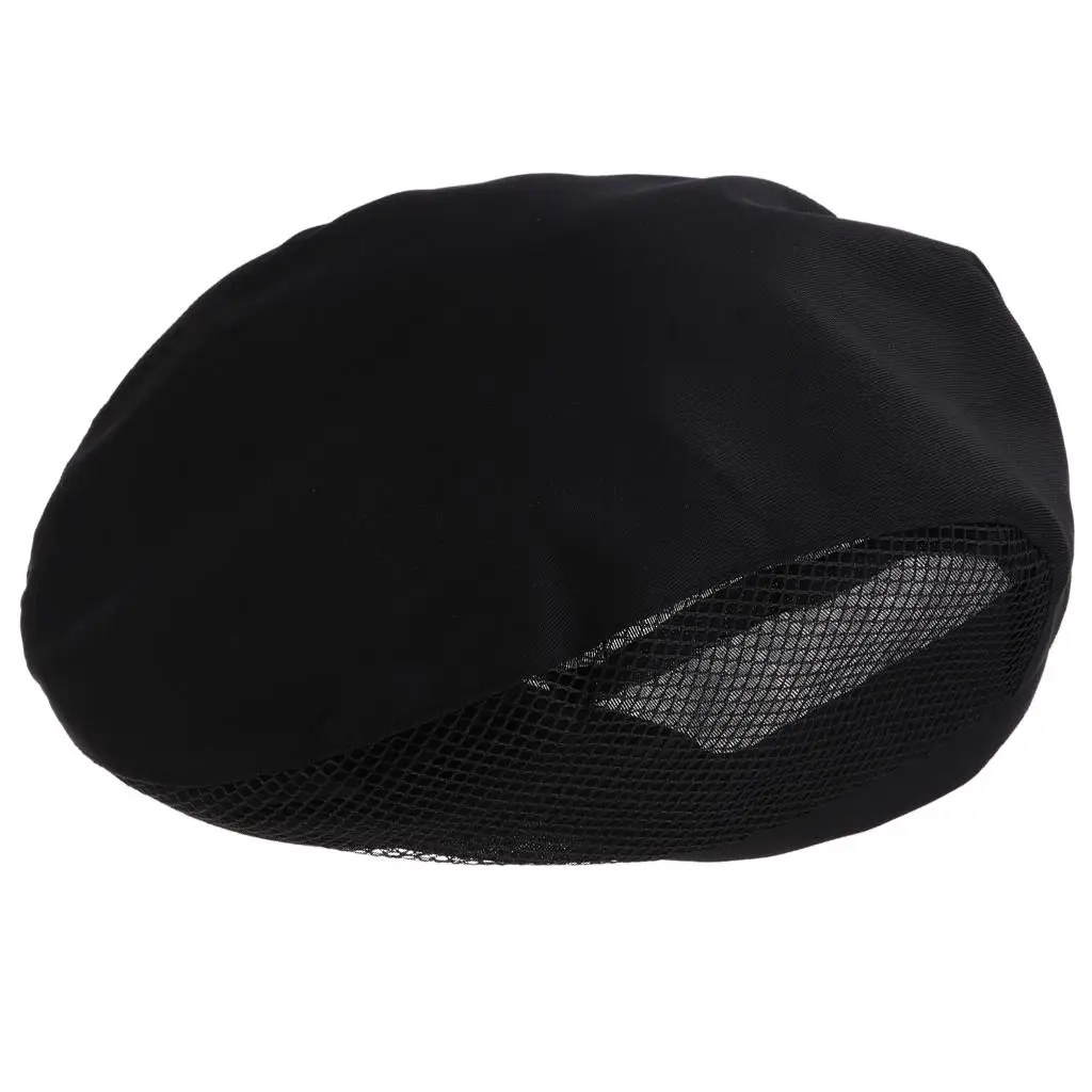 2x Chef Flat Beret Pastry Baker Kitchen Summer Mesh Cooking Works Uniforms Chef Cap for Adults