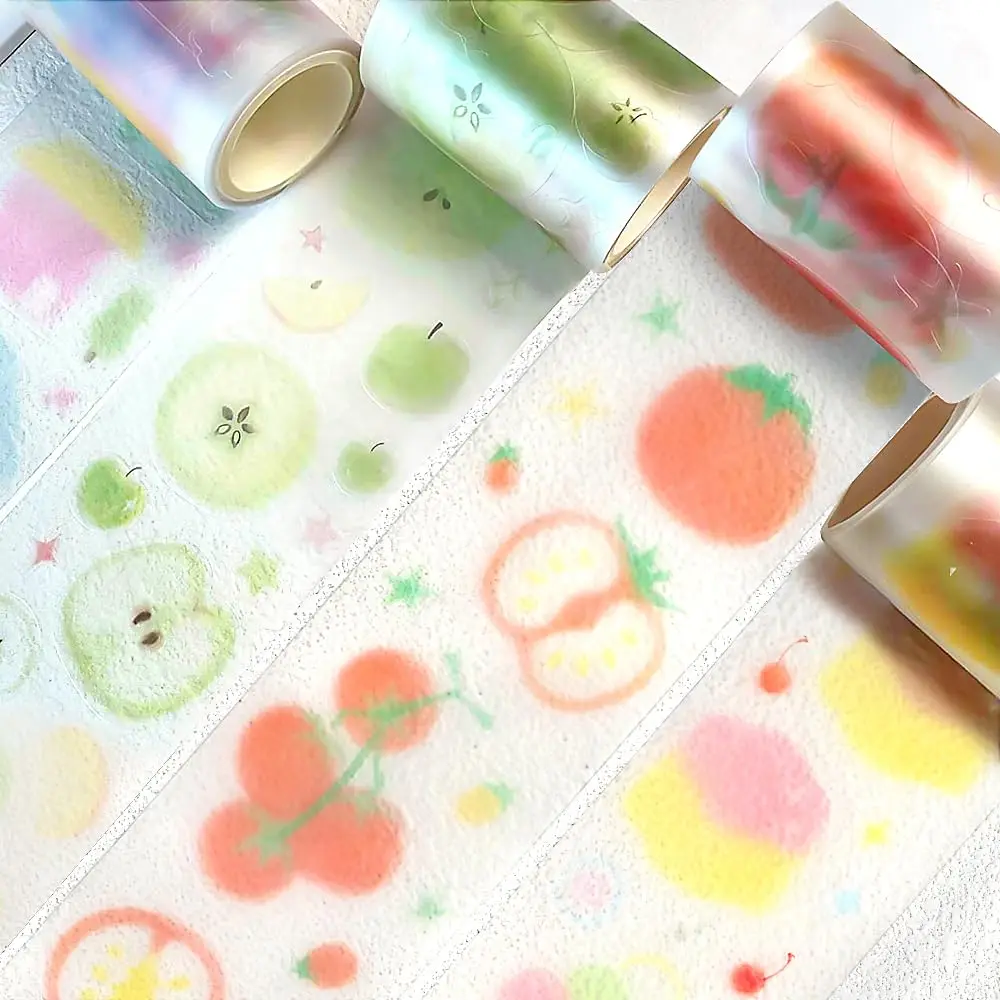 

Набор из 4 рулонов декоративной ленты васи, милые наклейки васи-ленты с вырубкой, мультяшные фруктовые ПЭТ-ленты васи, самоклеящаяся водонепроницаемая ПЭТ-лента