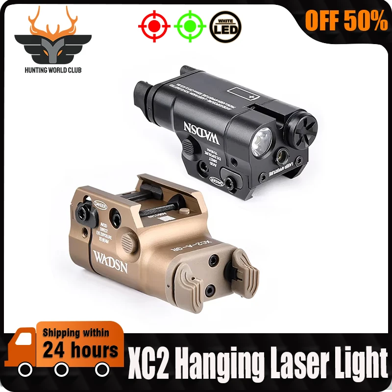 

WADSN Tactical Surefir XC2 Flashlight Metal Upgraded Red Green Laser White LED Scout Light Airsoft Outdoor Hunting Accessories