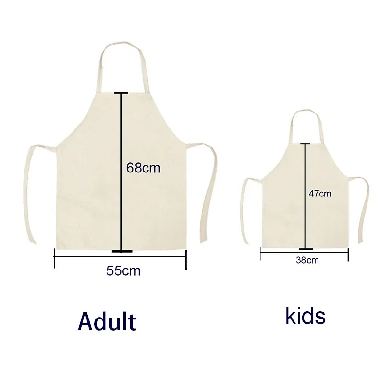 Kitchen Apron Abstract Characters Printed Sleeveless Linen Aprons for Men Women Home Cleaning Tools Cooking Baking Accessories