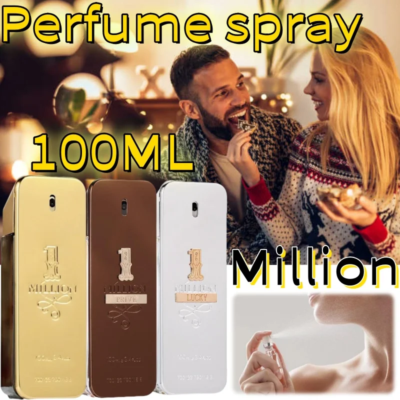 100ml Original Million Gold Hombre Perfume Lasting Strong Masculine Men Taste Strong Spicy Pheromone Cologne Body Spray