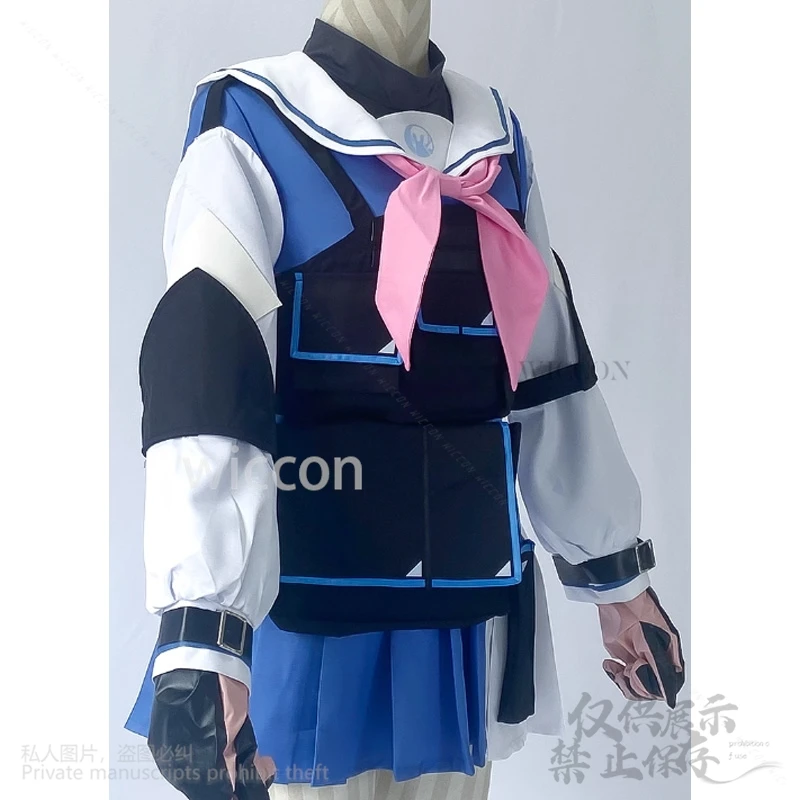 

Цукиюки Мияко Косплей Индивидуальная игра Синий Архив Косплей Костюм Jk Школьная форма Платье Лолита Пальто Парики Джирай Каэй Девушки