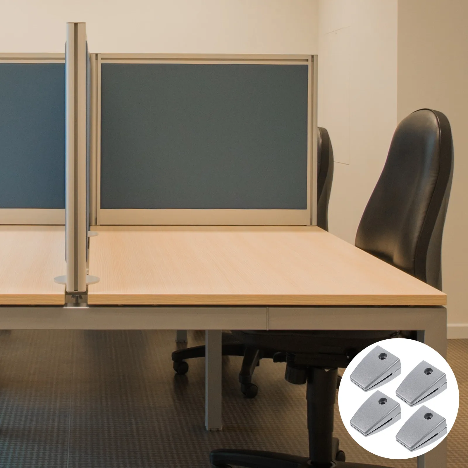 

4Pcs Desk Divider Clamps Aluminum Alloy Easy Install Office Desk Partition Holders Privacy Screen Clips Office Divider Clip