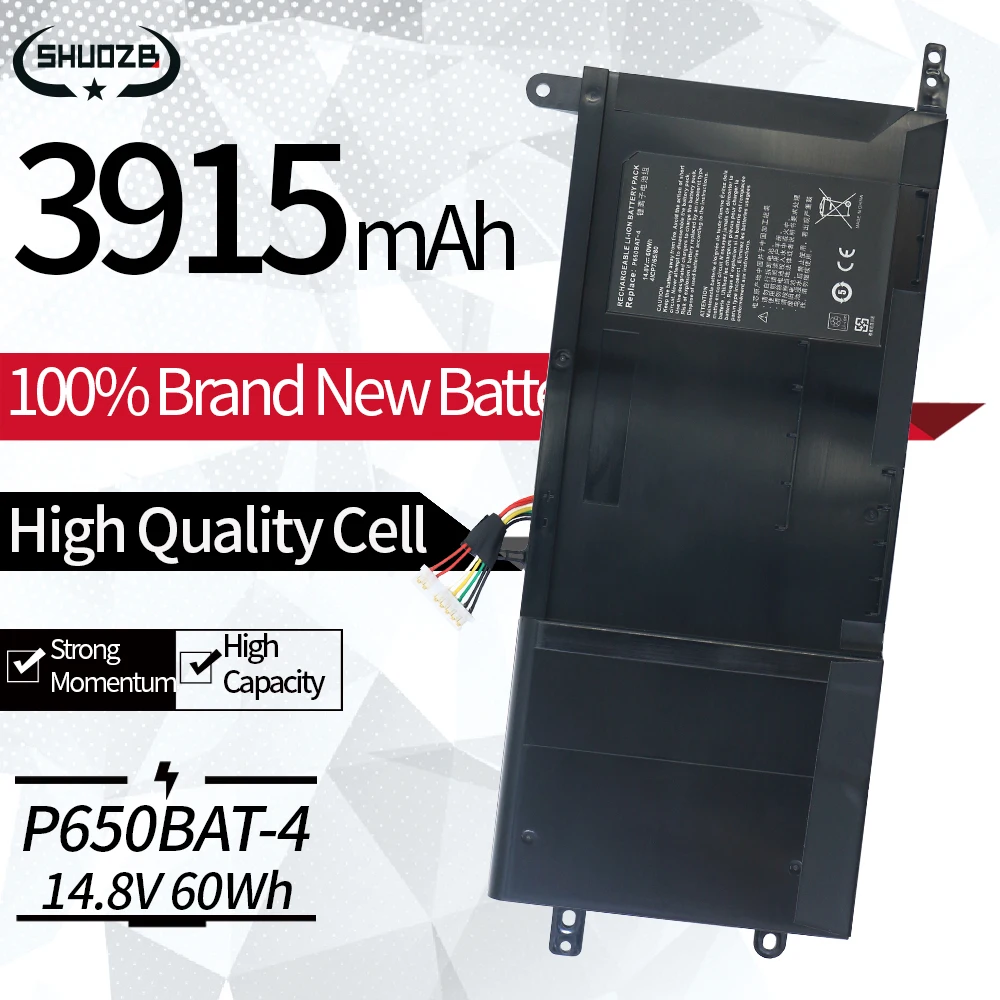 

New P650BAT-4 P6MBAT-4 6-87-P650S-4U31 Battery For Clevo P650 P651 P655 P671 RA P670-RG SAGER NP8650 NP8651 NP8652 P655RA P651SG