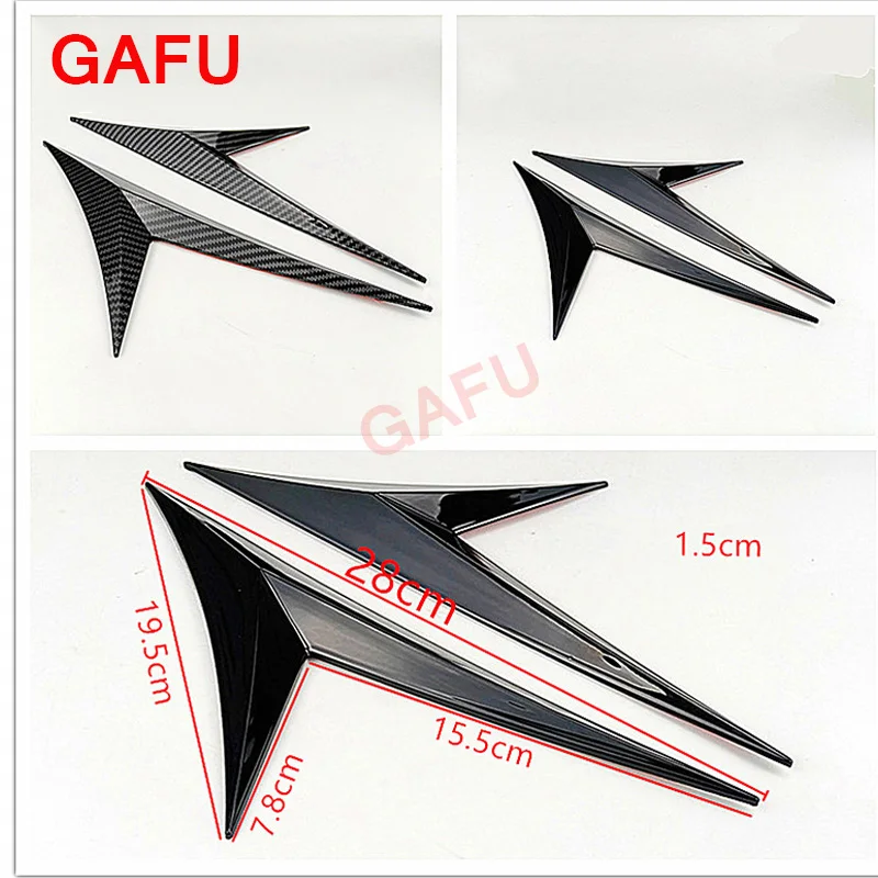 For Honda Civic 10th Gen 2016 2017 2018 2019 2020 Accessories Side Leaf Plate Decoration Sequins Leaf Board Side Label Exterior