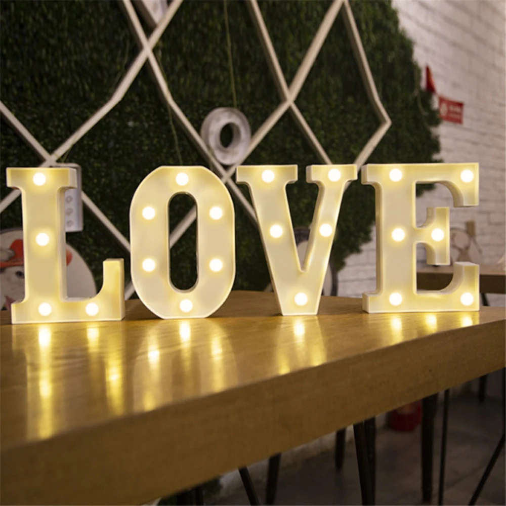 Alphabet LED Night Lights Luminous Number Lamp 16cm Letter Light For Home Wedding Birthday Christmas Party Decoration_maomaolike.com