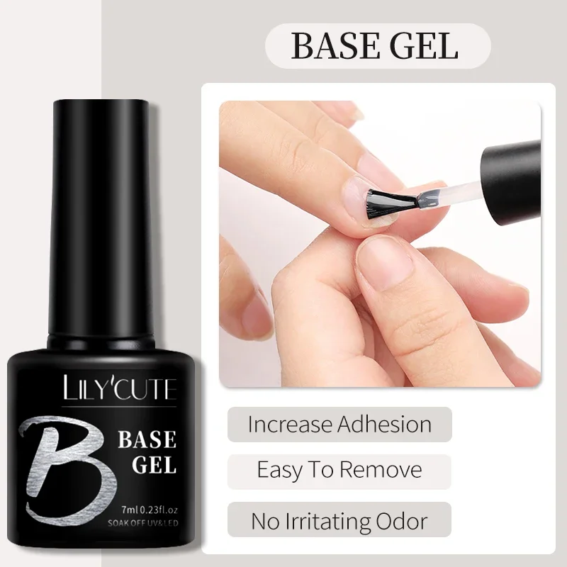 "LILYCUTE 7ml Gel Nail Polish Soak Off Base Top Coat Glitter Gel Polish For Manicure" - Perfect Manicure: LILYCUTE 7ml Glitter G