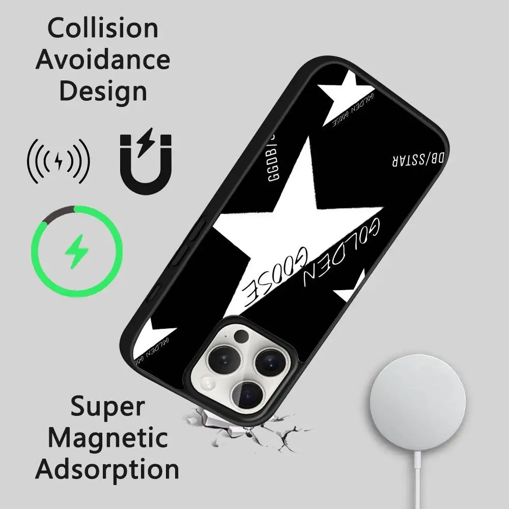 Epc العثور على GOLDEN GOOSE جراب هاتف مغناطيسي قوي لهاتف آيفون 16 15 14 13 Pro Max 11 12 Mini لـ Magsafe