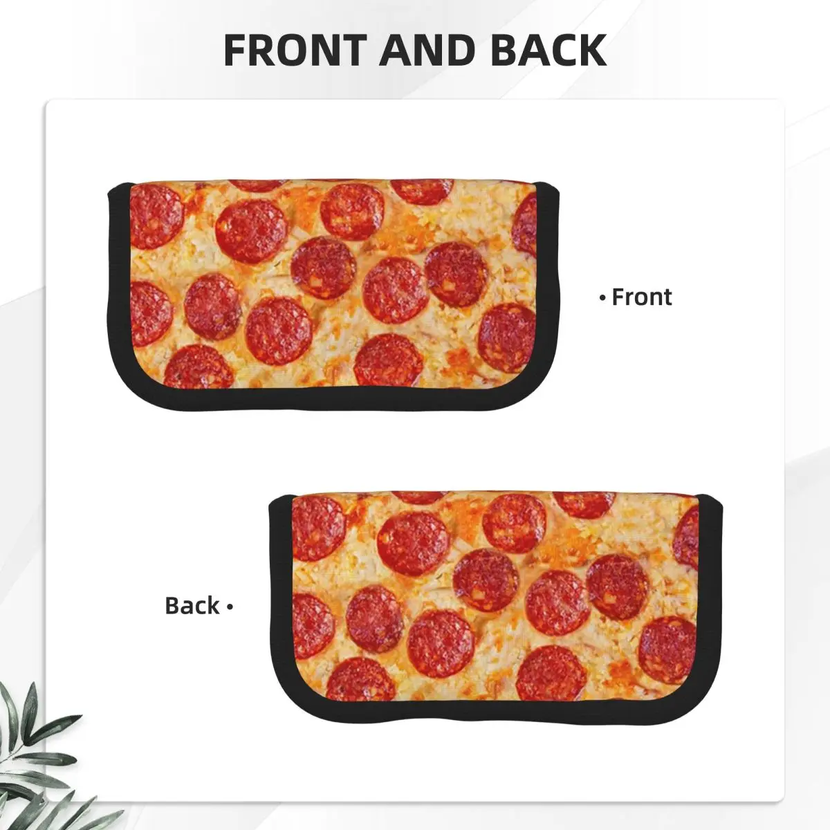 Realistic Pepperoni Pizza Pattern Pencil Case for Students School Pen Box Pencil Bag Stationery Supplies Pen Holder Bag