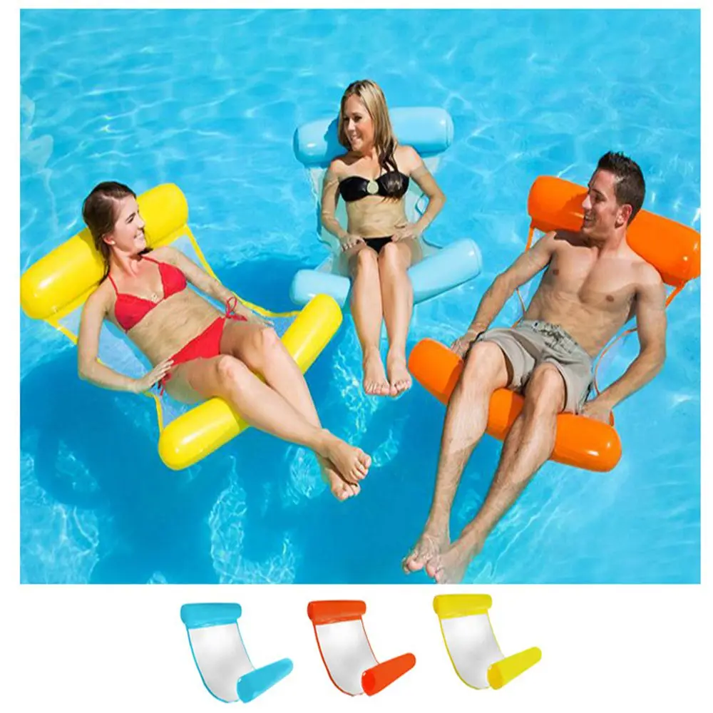 Hot Sale PVC Water Lounger Hammock Pool Float Inflatable Rafts Swimming Pool Floating Chair Portable Hammock Mattress