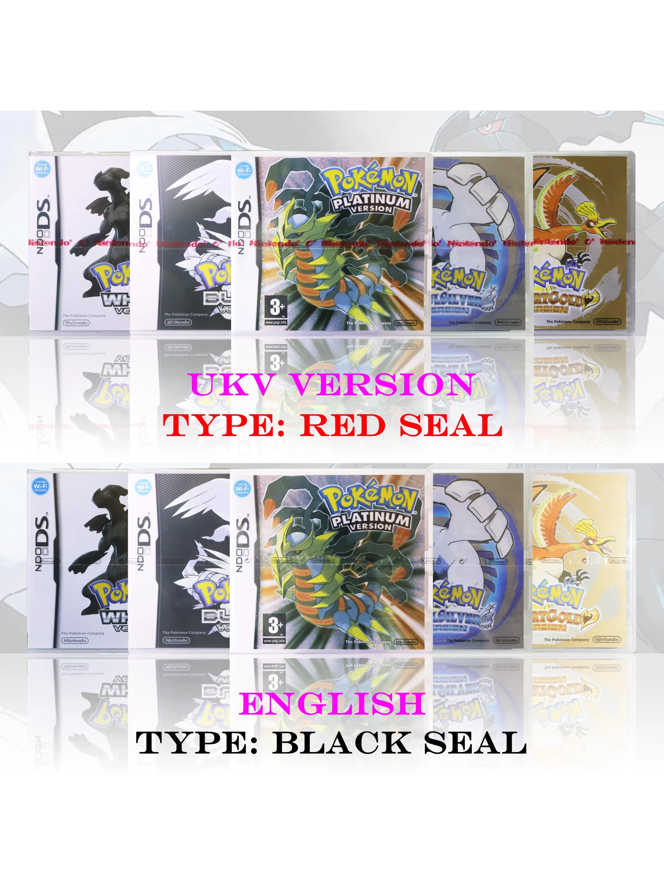 UKV Versie Pokémon Platinum Zwart Wit Nieuwe Verzegelde Verpakking Met Doos en Handleidingen DS Videogame Cartridge Voor DS 2DS 3DS Console - afbeelding 2
