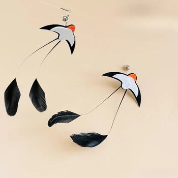 Interactive Bird Feather Cat Teaser Wand – Bell Toy 1