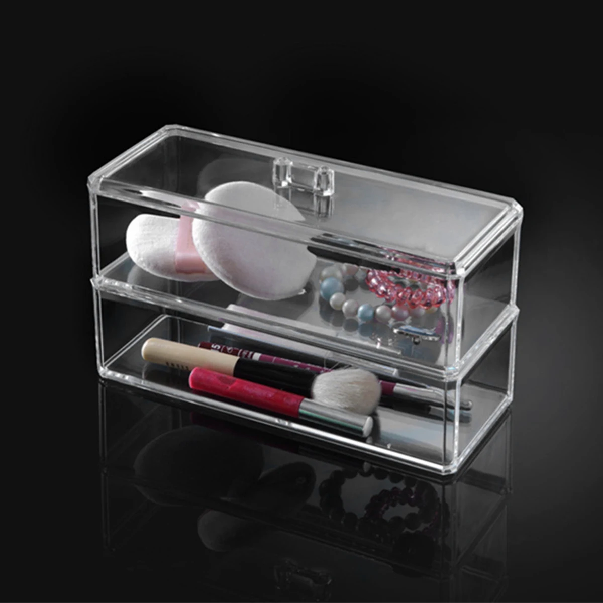 

Sturdy Double Makeup Brush Box ganizer Container Makeup Brush ganiser Holder Storage Durable Lightweight Portable