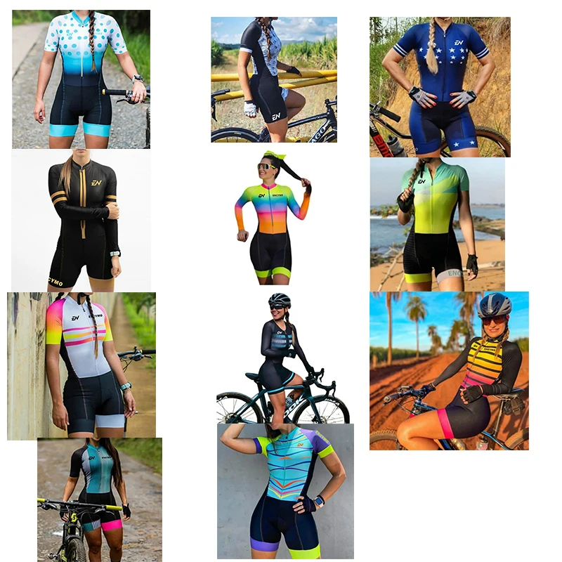 

New Style Women's Triathlon Short Cycling Jersey Sets Skinsuit Maillot Ropa Ciclismo Bicycle Bike Clothes One Piece ENCYMO