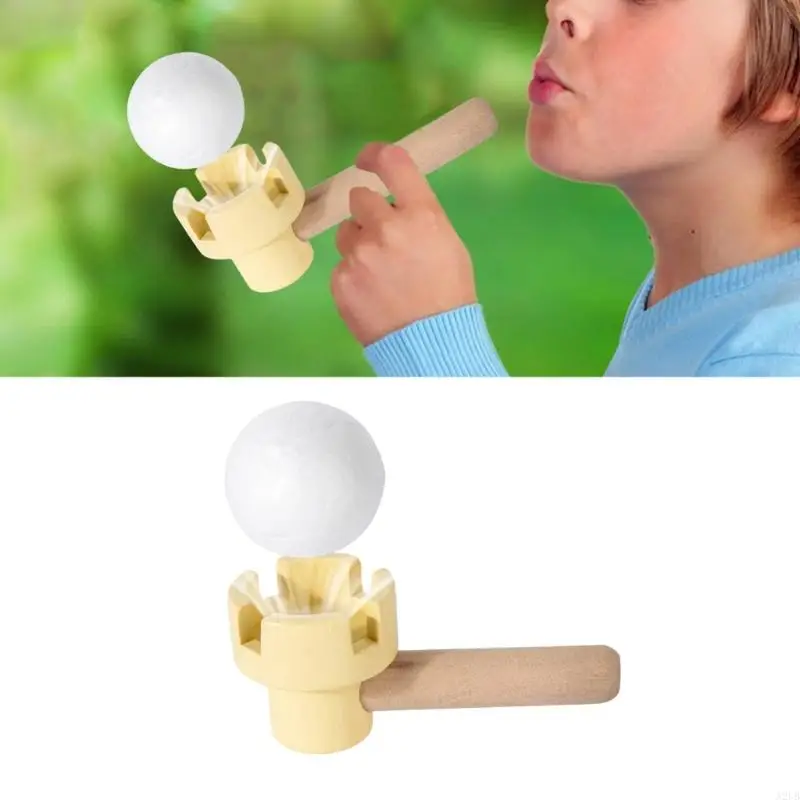 Colorful Blowing Ball Toy With Wooden Design Improves Balance And Hand Eye Coordination For Children A2UB