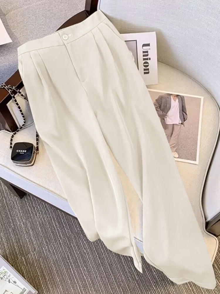 Khaki Office Double Breasted Suits Sets Women Korean New Long Sleeve Blazer Jackets Conjunto Ol High Waist Straight Pants Outfit