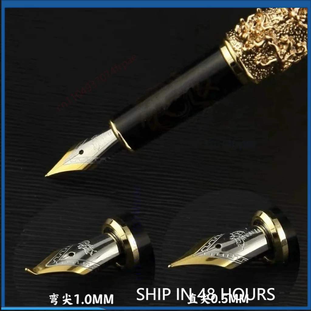 For Jinhao Iridium Fountain Pen Dragon Double Dragon Pattern Custom Engraving  Luxury Gift Pen For Business Office Collection