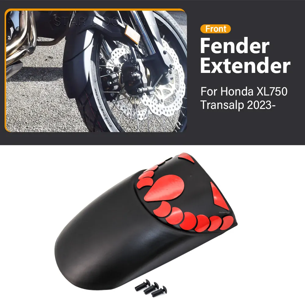 For Honda XL750 Transalp 750 XL (2023-) Front Fender Extender Mudguard ABS Hugger Extension Motorcycle Accessories