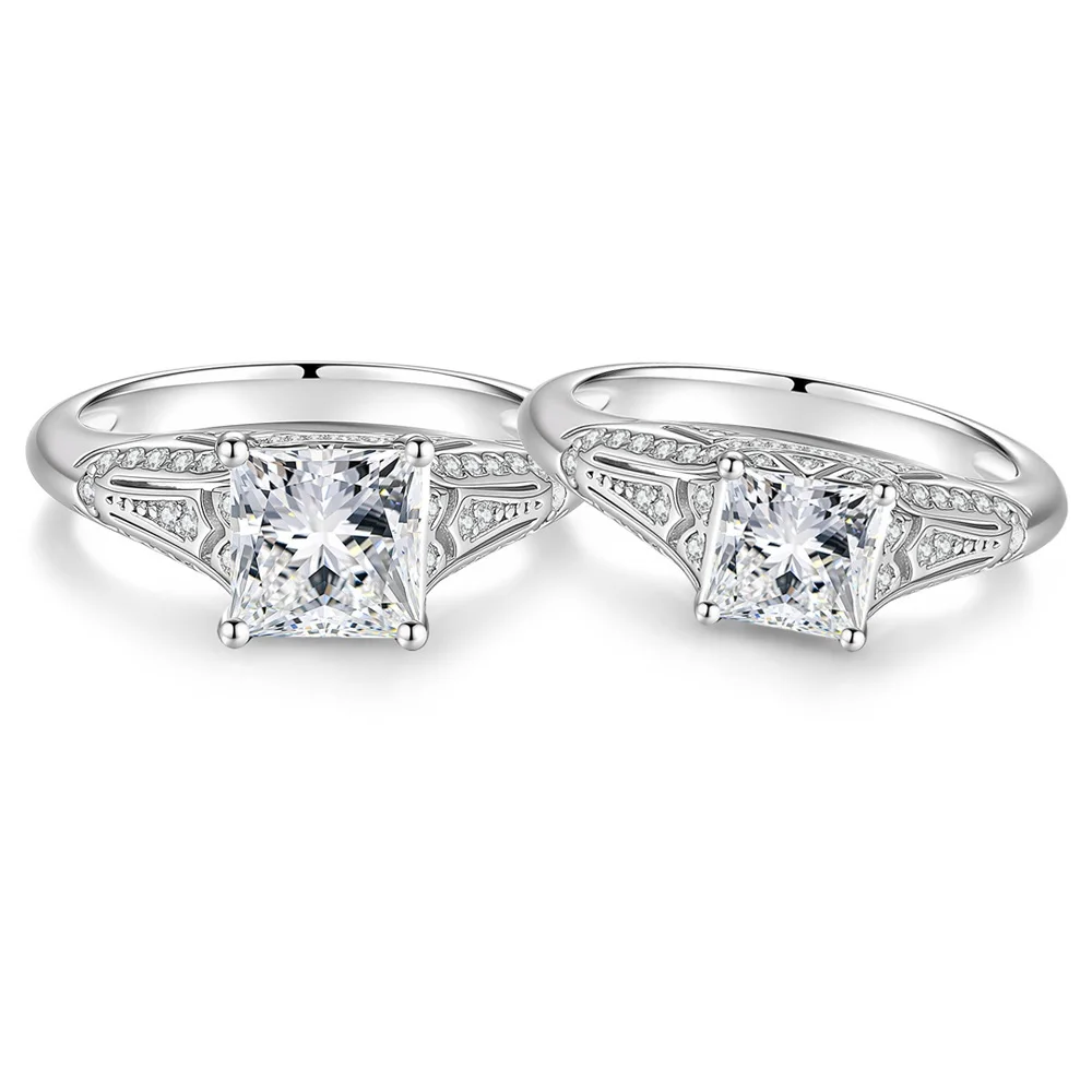 

Кольцо с муассанитом 1-2 карата, серебро 925 пробы, циркон, свадебные кольца для женщин, на годовщину, для вечеринки, элитное ювелирное украшение, подарок