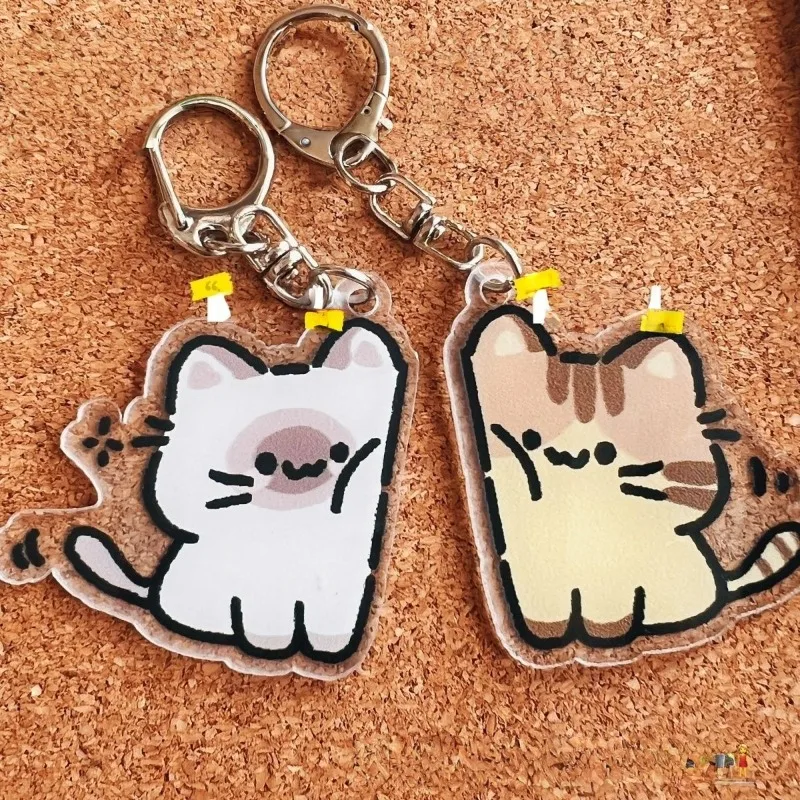 Porte-clés chat, 2 pièces/1 paires, meilleur ami, Couple, pour sangle de téléphone, cadeau créatif pour filles, sac à dos mignon, breloques pour femmes et Couples