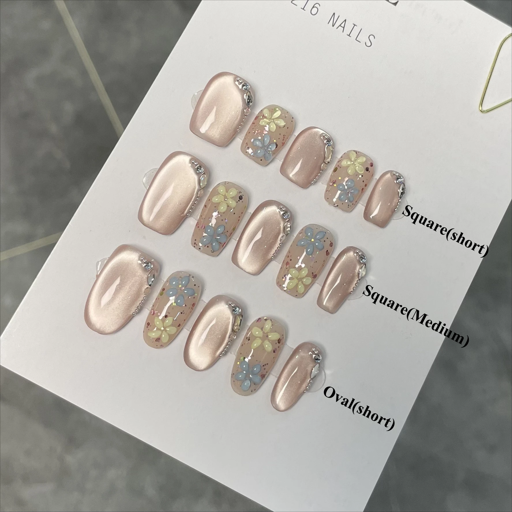 

10 шт., накладные ногти, чистые ногти, ручная роспись, цветок, кошачий глаз, Advanced Sense, отбеливающие ногти, носимые накладные ногти