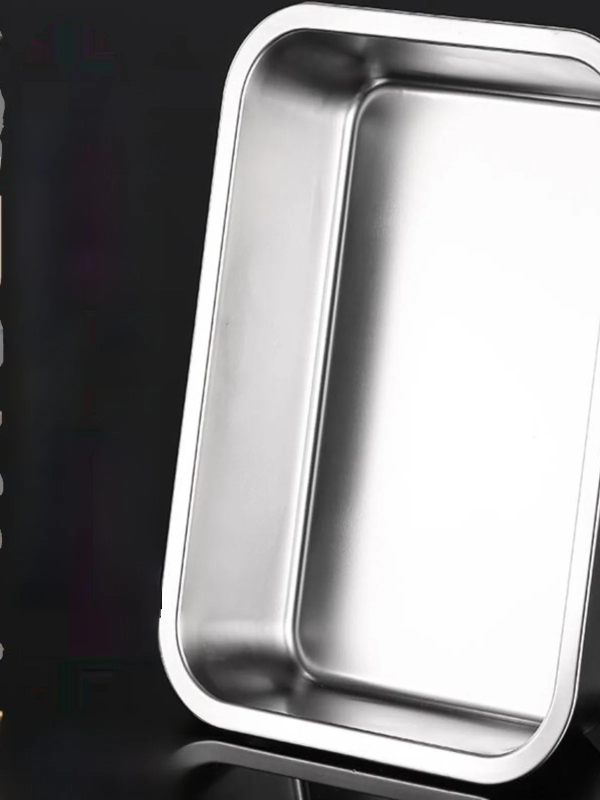 

Прямоугольный поднос из нержавеющей стали 304, коммерческий плоский бот, квадратная коробка, поднос для еды, поднос для фаст-фуда, сервировочный поднос для украшения