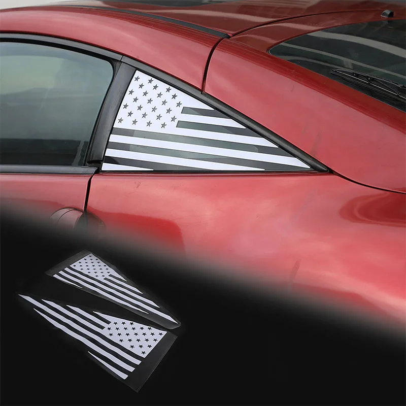 For Mitsubishi Eclipse 2006-2011 Car Rear Triangle Glass Stickers PVC National Flag Car Side Triangle Glass Decorative Stickers