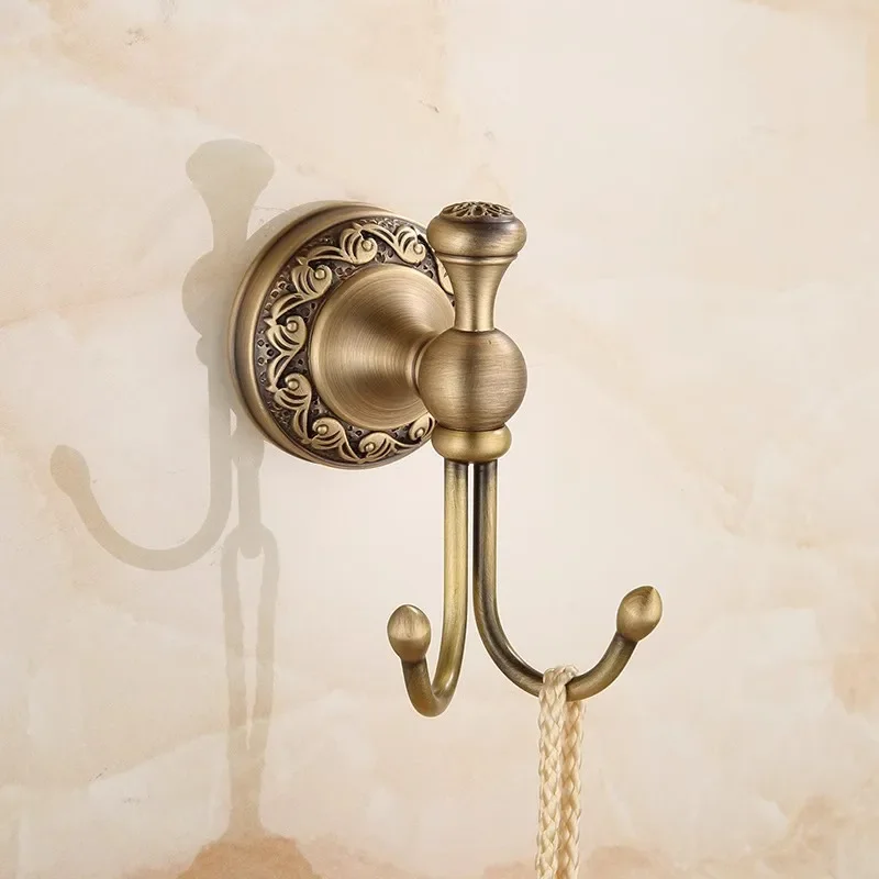 Antique Bronze Robe Hooks Brass European Style Bathroom Robe Hook Wall Mounted Clothes Hook Coat Hook Bathroom Accessories 3