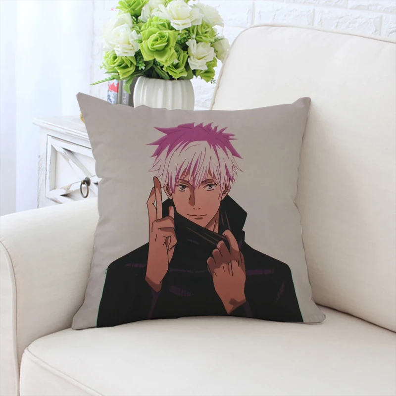 

45x45cm Pillow Cover S-Satoru Gojo Anime Double sided Printed Customized Sofa Cushion Cover Car Decoration Cushion Cover 40x40cm