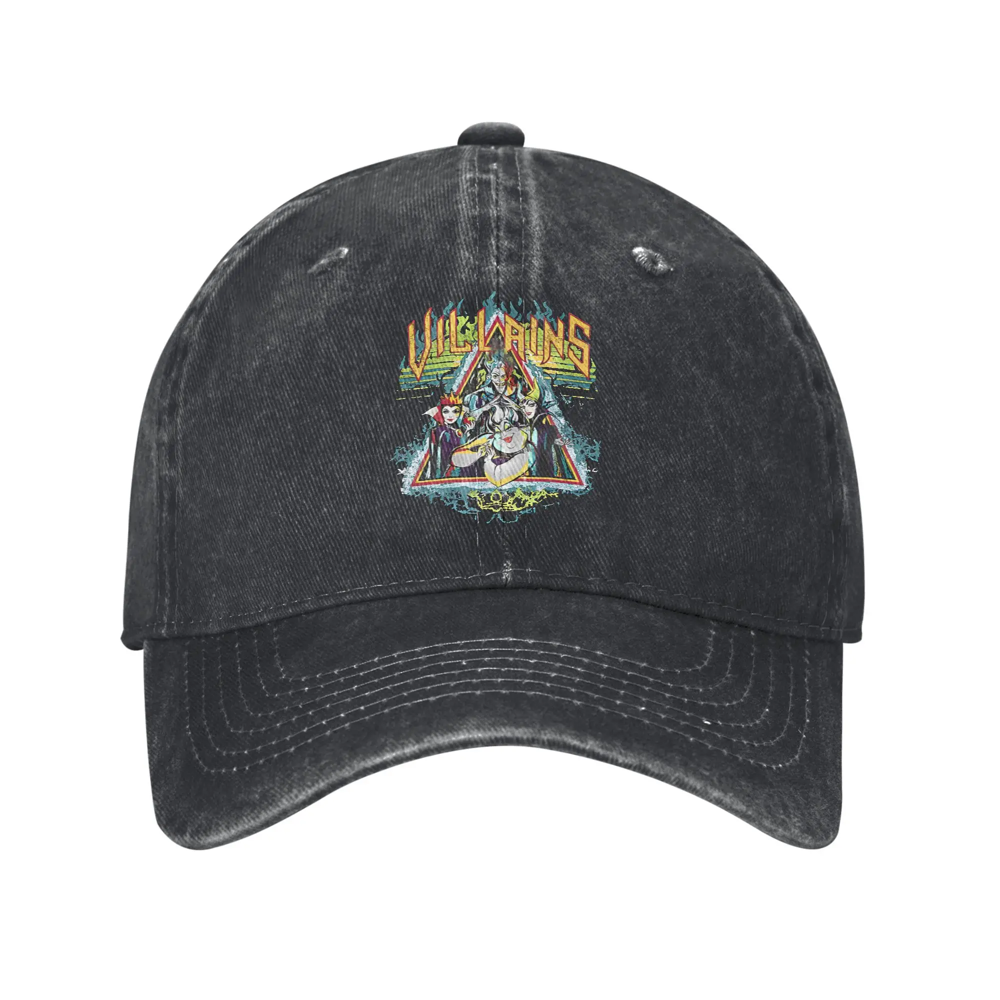 Villains Maleficent Ursula Evil Queen Hades Baseball Cap Retro Distressed Denim Washed Rock Sun Cap Men Women Outdoor Gift Hats