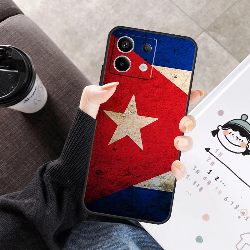 Capa de arte com bandeira cubana para xiaomi redmi note 14 pro 9 10 11 12 13 pro 11s 12s capa para redmi 14c 12c 10c 13c