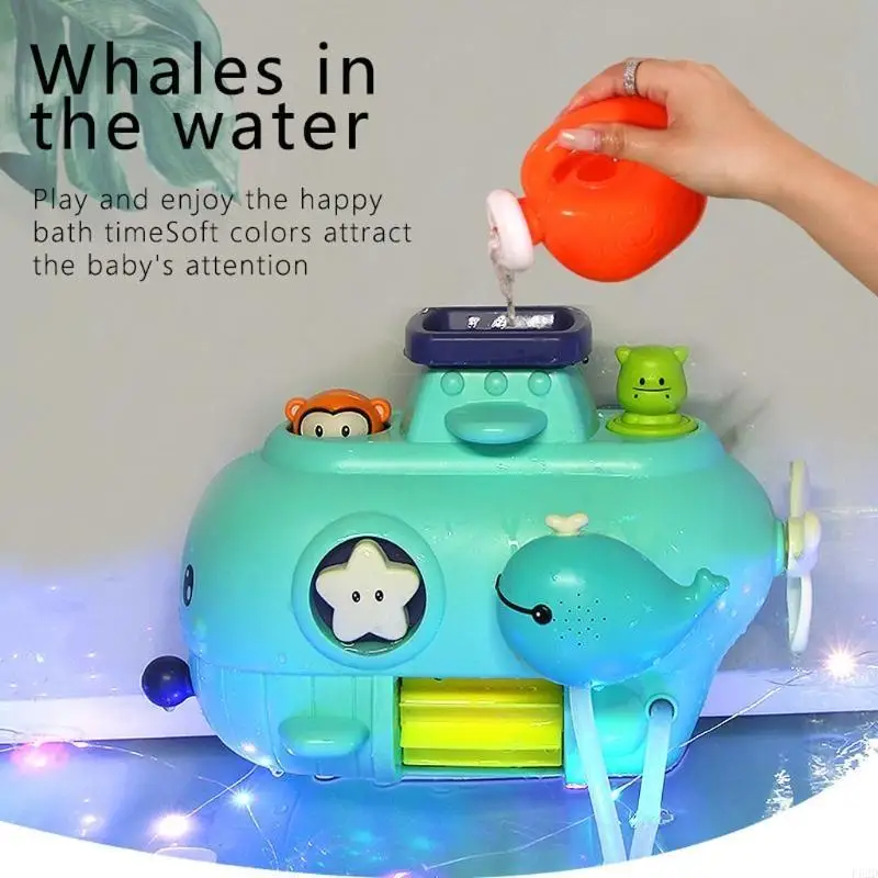 F62d Bath Bubble Making Toy Bathdub Cuction Cups Spin Game Game for Children