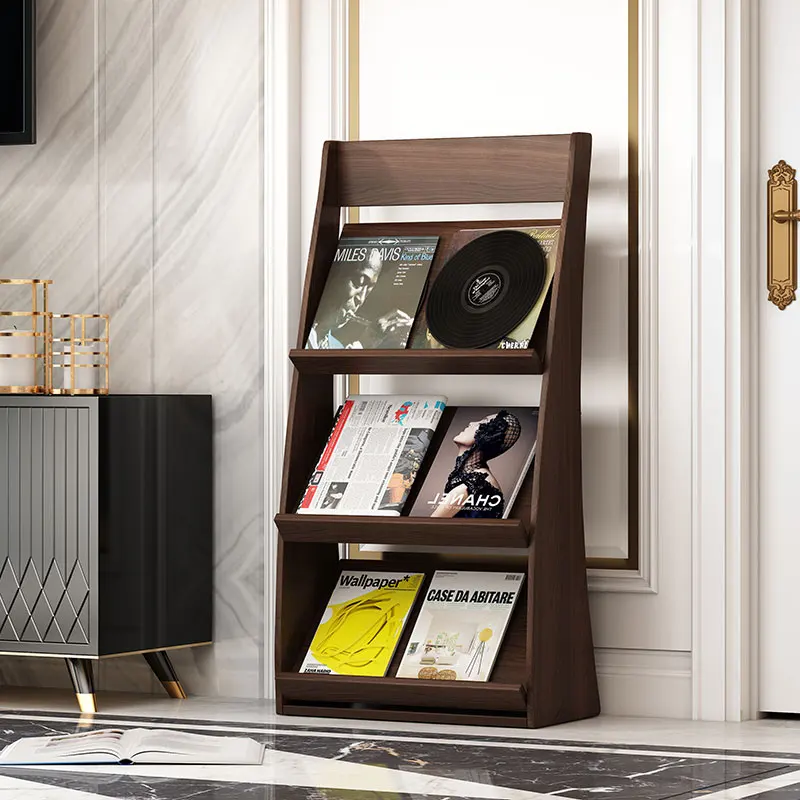 

Magazine storage rack Floor-to-ceiling data Vertical flyer page display Folding journal