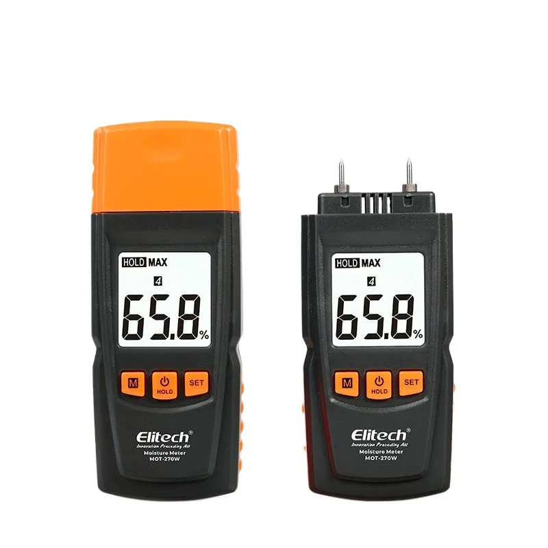 엘리텍 고정밀 수분 측정기, 벽, 목재, 시멘트, 석고, 다중 재료 수분 함량 감지기 MOT-270W