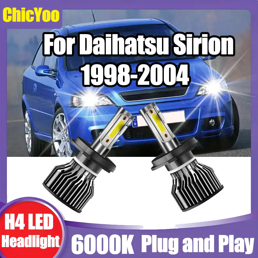 

2 шт. H4 светодиодные лампы для фар 120 Вт высокой мощности Canbus 20000LM автоматические лампы 12 В 24 В 6000 К автомобильные фары для Daihatsu Sirion 1998-2004